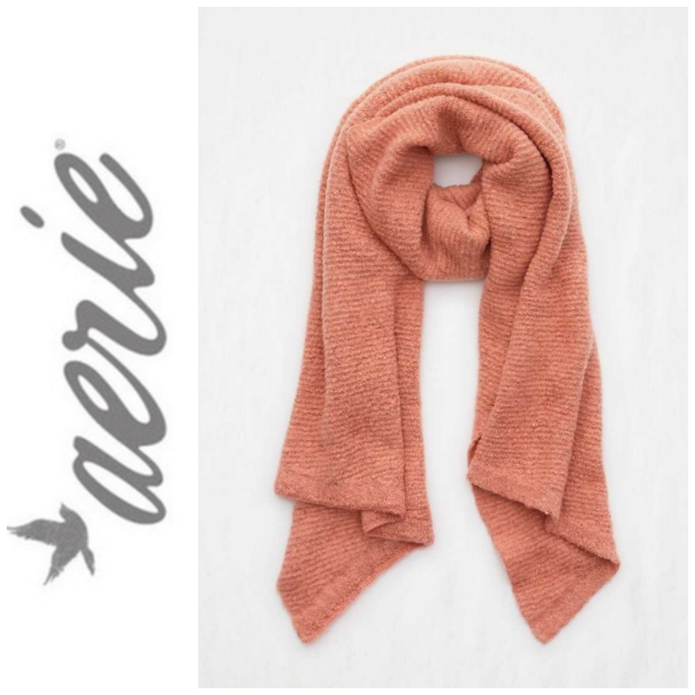 Aerie ☁️ NWOT Super Soft Peach Ribbed Knit Scarf